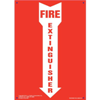 Fire Extinguisher Sign, Down Arrow, Portrait