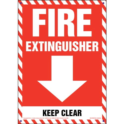 Fire Extinguisher - Keep Clear Sign