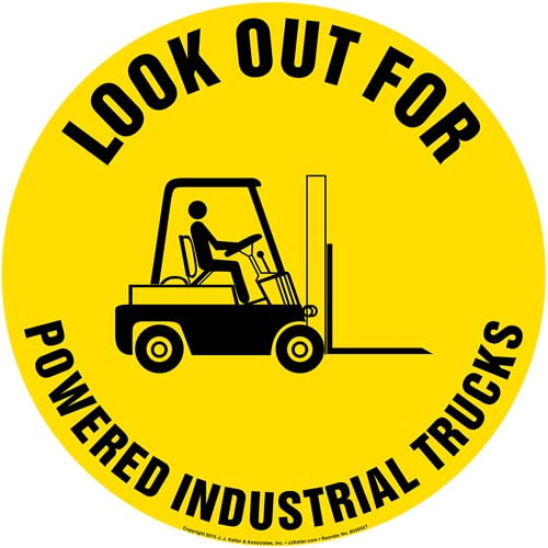 Look Out For Powered Industrial Trucks Floor Sign