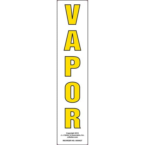 Vapor Label, Yellow Text, Vertical