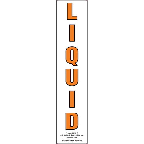 Liquid Label, Orange Text, Vertical