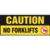 Caution, No Forklifts Sign with Icon Decal