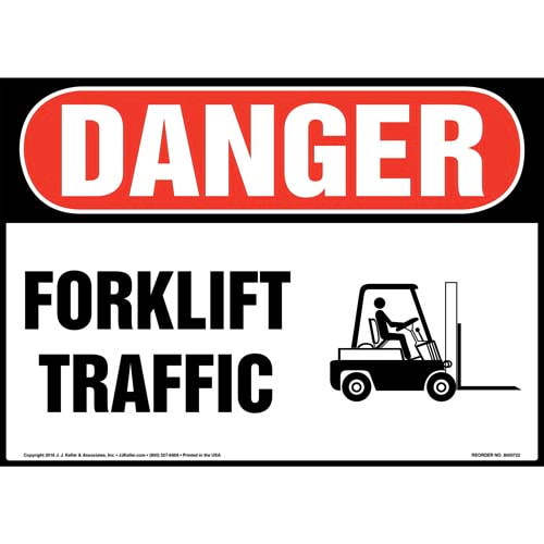 Danger Forklift Traffic Sign With Icon Osha Warehouse Safety Signs 8000722