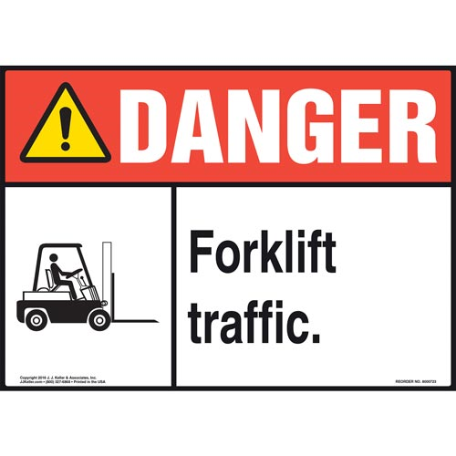 Danger, Forklift Traffic Sign with Icon, ANSI