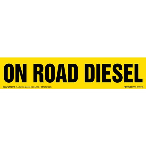 On Road Diesel Label, Yellow