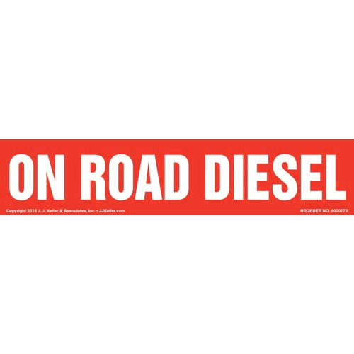 On Road Diesel Label, Red