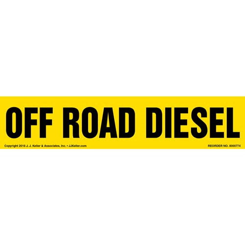 Off Road Diesel Label in Yellow