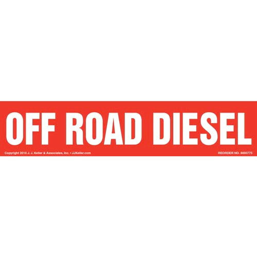 Off Road Diesel Label, Red