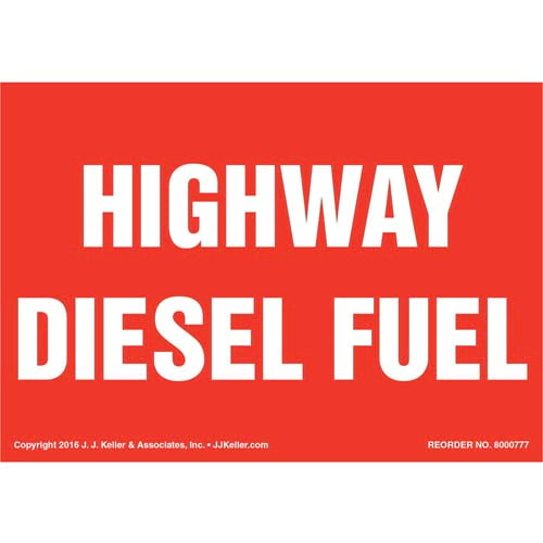 Highway Diesel Fuel Label, Red