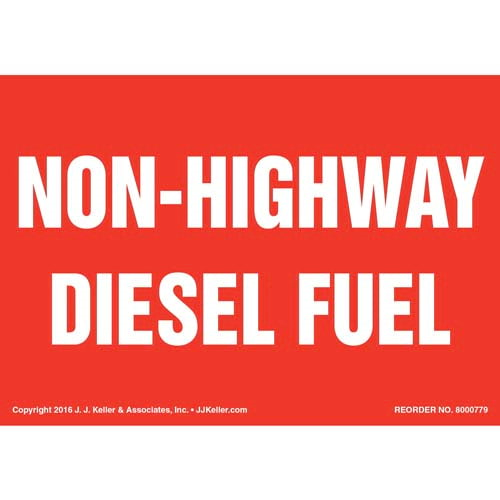 Non Highway Diesel Fuel Label, Red