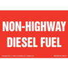 Non Highway Diesel Fuel Label, Red