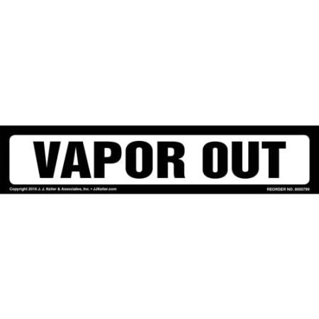 Vapor Out Label, White, Long Format