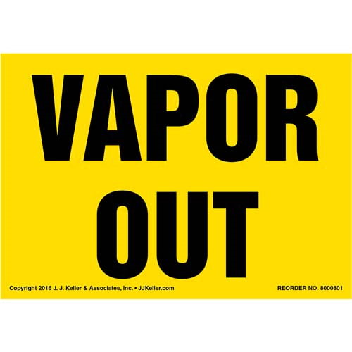 Vapor Out Label, Yellow
