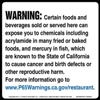 California Prop 65, Restaurants Warning Label