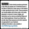 California Prop 65, Dental Procedure Warning Label