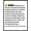 California Prop 65, Vehicle Repair Warning Sign