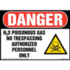 Danger, H2S Poisonous Gases Sign with Icon