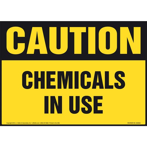 Caution, Chemicals In Use Sign
