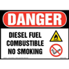 Danger, Diesel Fuel Combustible No Smoking Sign