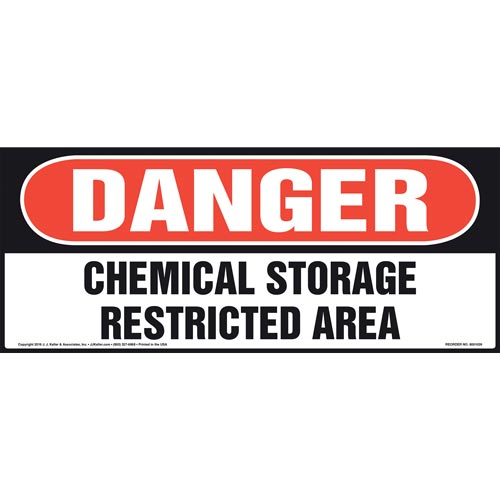 Danger, Chemical Storage, Restricted Area Sign
