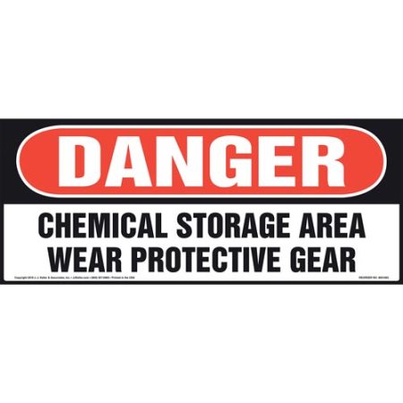 Danger, Chemical Storage Area, Wear Protective Gear Sign