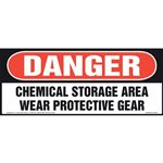 Danger, Chemical Storage Area, Wear Protective Gear Sign