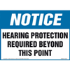 Notice, Hearing Protection Required Beyond This Point Sign