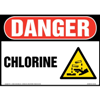 Danger, Chlorine Sign with GHS Corrosion Icon