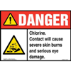 Danger, Chlorine Sign with GHS Corrosion Icon