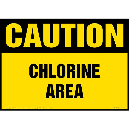 Caution, Chlorine Area Sign