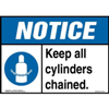 Notice, Keep All Cylinders Chained Sign with Icon