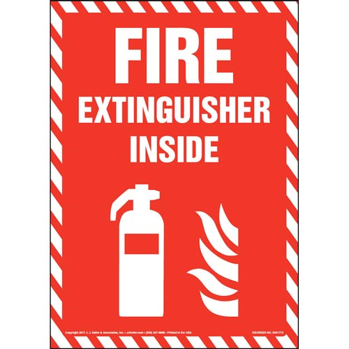 Fire Extinguisher Inside Sign with Icon