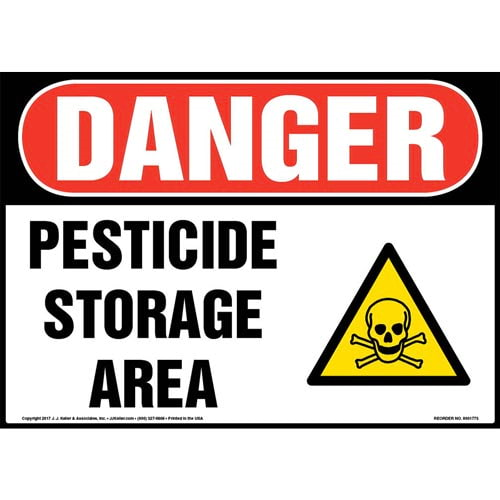 Danger, Pesticide Storage Area Sign with Icon