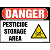 Danger, Pesticide Storage Area Sign with Icon