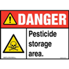 Danger, Pesticide Storage Area Sign with Icon