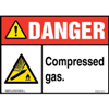 Danger, Compressed Gas Sign with Icon