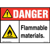 Danger, Flammable Materials Sign with Icon
