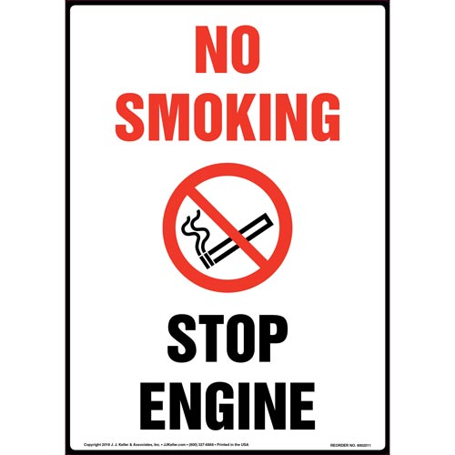 No Smoking, Stop Engine Sign