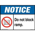 Notice, Do Not Block Ramp Sign with Icon