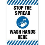 Stop The Spread Wash Hands Here Floor Sign