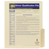 Driver Qualification File Folder For 2 Part Forms