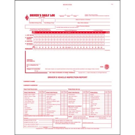 2 In 1 Driver's Daily Log Book, 2-Ply, Detailed DVIR, Carbonless, No Recap