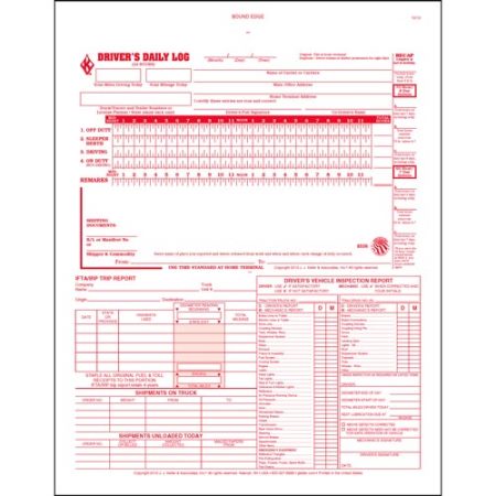 5 in 1 Drivers Daily LogBook, 2 Ply Carbonless