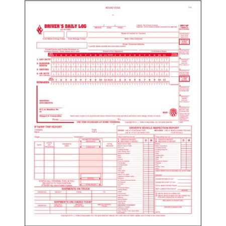 5 in 1 Drivers Daily LogBook, 2 Ply w Carbon