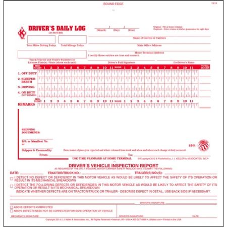 2 in 1 Driver's Daily Log Book, Duplicate driver logs