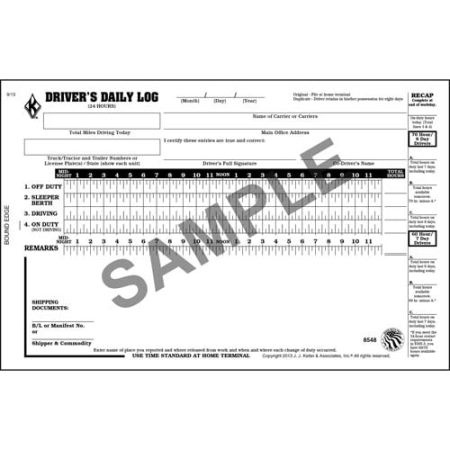 Driver's Duty Status Record Book, Simplified DVIR, Recap, Carbon