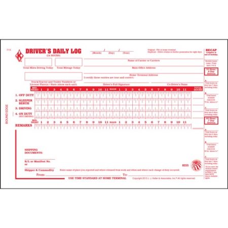 Driver's Daily Log Book, 3-Part Carbonless, No DVIR