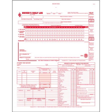 5 in 1 Drivers Daily LogBook, 3 ply Carbonless