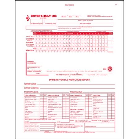 2 In 1 Driver's Daily Log Form, DVIR, 3-Part, Carbonless