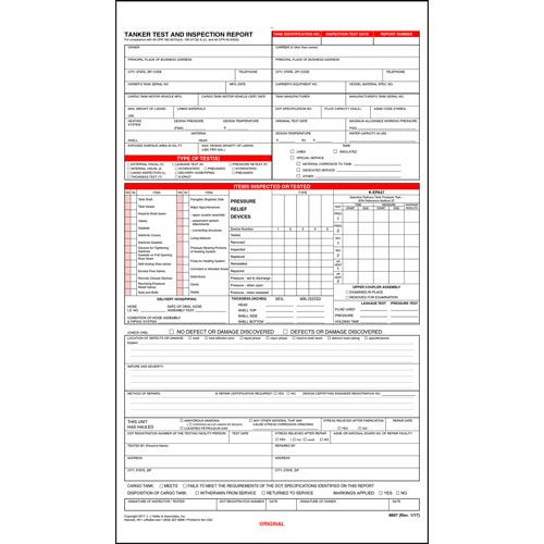 Tanker Test and Inspection Report